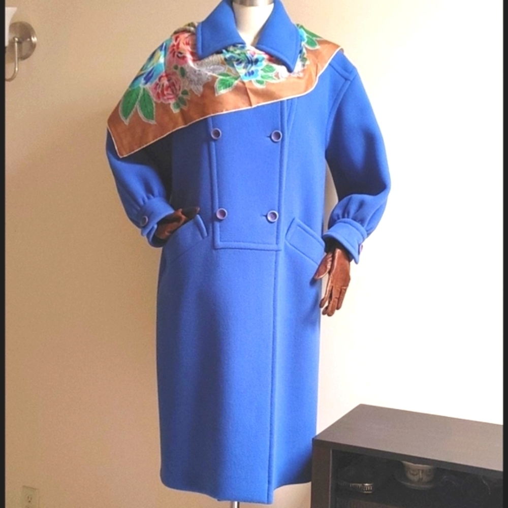 Givenchy Long Wool Coat Royal Blue